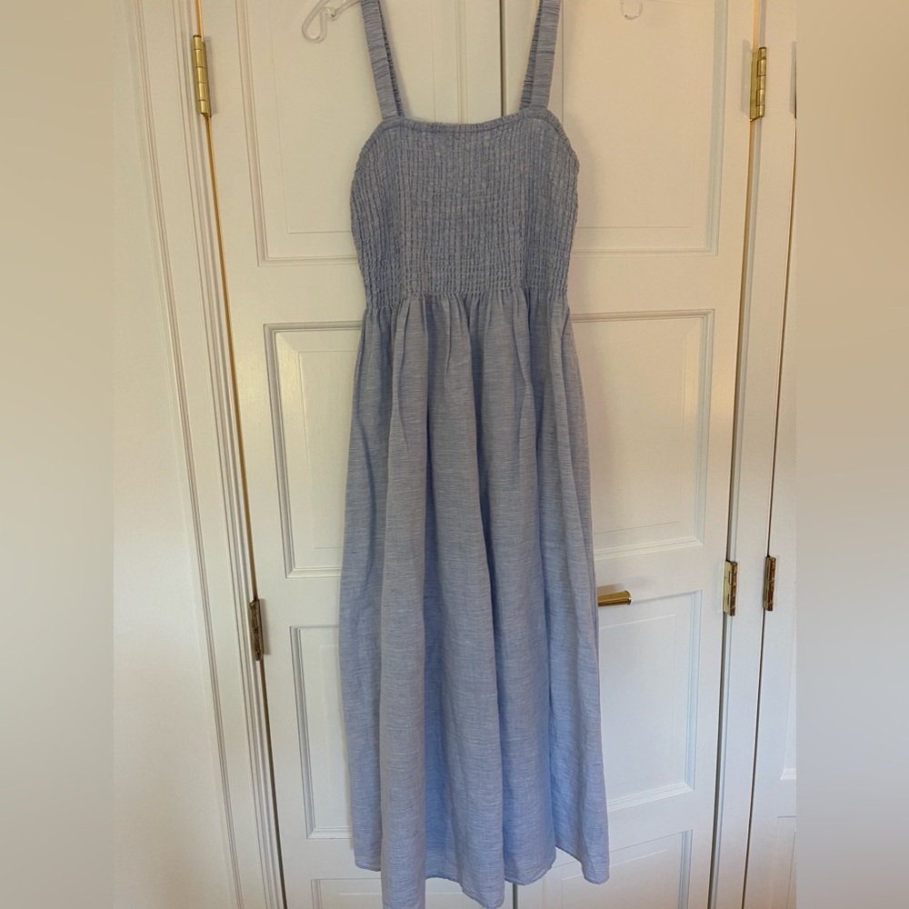 Smocked linen sun dress - J Crew
